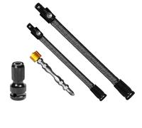 OLYGEE Flexible Shaft Extension, 1/2" Drive Flexible Socket Extension Bar, 360° Bendable Ratchet Rod for Impact Wrench, Spring Steel Flex Reach Tool for Automotive Repair Tight Spaces (#A)