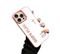 OLYGEE Gods Plan Phone Case-God Has a Plan for You Phone Case God Military-Grade Drop Proof Anti-Shock Cross Pattern Religious Art Fashion Cover-Laser TPU Anti-Drop for iPhone (for iPhone14,Pink)