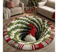 OLYGEE Halloween 3D Rug - Halloween Optical Illusion Rugs, Ghost Skeleton Pumpkin Patterns, Soft Non-Slip Backing for Living Room Bedroom Party Home Decoration (I,47in)