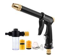 OLYGEE High Pressure Water Hose Nozzle, Adjustable Twist Hose Nozzle for Garden Hose, Car Wash Water Gun with Booster Nozzle, 3 Spray Patterns for Patio Plant Pet
