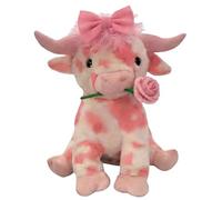 OLYGEE Highland Cow Stuffed Animal, Cute Plushies Fluffy Cow Gifts, Realistic Highland Cows Plush Figure, Weighted Cattle Peluches Decor (#B)