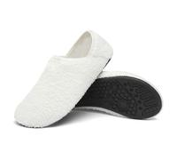 OLYGEE House Shoes Wide Toe Box Anti-Slip Sole Machine Washable Breathable Materials Relieves Heel & Arch Discomfort Naturally (White,39)