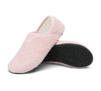 OLYGEE House Shoes Wide Toe Box Anti-Slip Sole Machine Washable Breathable Materials Relieves Heel & Arch Discomfort Naturally (Pink,38)