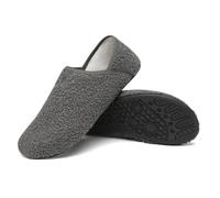 OLYGEE House Shoes Wide Toe Box Anti-Slip Sole Machine Washable Breathable Materials Relieves Heel & Arch Discomfort Naturally (Gray,39)