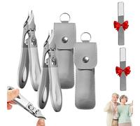 OLYGEE Ingrowfix Pro, Nail Clippers with Overall Stainless Steel, Unique Folding Lock, Ultra-Thin & Sharp, Easy Grip and Squeeze for Thick Nails, Seniors & Ingrown Care (Silver,2pcs)