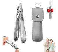 OLYGEE Ingrowfix Pro, Nail Clippers with Overall Stainless Steel, Unique Folding Lock, Ultra-Thin & Sharp, Easy Grip and Squeeze for Thick Nails, Seniors & Ingrown Care (Silver,1pcs)