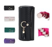 OLYGEE Layered Travel Jewelry Case Organizer, Necklace Jewelry Box, 3-Tier Wedding & Travel Gift for Women (Black)