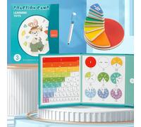 OLYGEE Magnetic Fraction Educational Puzzle, Rainbow Fraction Tiles Teaching Aids, Magnetic Fractions Disc Set, Fractions Strips Manipulatives (2pcs)