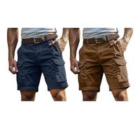 OLYGEE Men‘s Cargo Shorts Knee Length Straight Fit Lightweight for Outdoor Work 2PCS (#B,3XL)