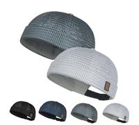 OLYGEE Mens Mesh Brimless Hat, Lightweight Cooling Skull Cap, Adjustable Docker Beanie for Summer Outdoor Sports (E)