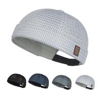 OLYGEE Mens Mesh Brimless Hat, Lightweight Cooling Skull Cap, Adjustable Docker Beanie for Summer Outdoor Sports (D)