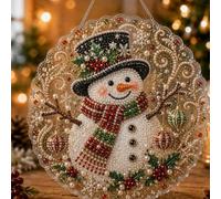 OLYGEE Pearl Art Kit, 3D Christmas Pearl Diamond Art Craft with Hanging Chain, DIY Holiday Window Wall Decor for Adults and Beginners (#A)