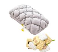 OLYGEE Puff Pillow Marshmallow Soft, Fluffy Cloud-Like Sleeping Pillow for Adults, Quilted Polyester Fiber Fill Bed Pillow for Side and Back Sleepers, 48x74cm 3 Loft Choice (#C,Medium)
