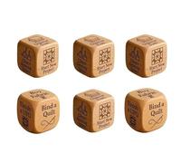 OLYGEE Quilter’s Decision Dice, Quilter’s Dice, Handmade Wooden Quilting Decision Dices with 6 Engraved Sewing Tasks, Fun Gift for Sewists, Craft Lovers to Add Excitement to Sewing Routine (6pcs)