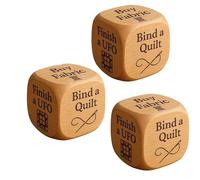 OLYGEE Quilter’s Decision Dice, Quilter’s Dice, Handmade Wooden Quilting Decision Dices with 6 Engraved Sewing Tasks, Fun Gift for Sewists, Craft Lovers to Add Excitement to Sewing Routine (3pcs)