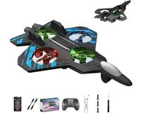 OLYGEE Remote Control Airplane, Foam RC Airplane with 360° Flips & LED Lights - Easy Fly for Kids, Beginners and Adults (Blue,Single Battery)