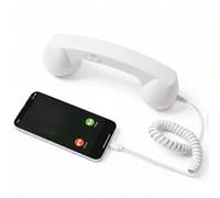 OLYGEE Retro Phone Handset,Vintage Phone Receiver with USB-C (White) | vintage phone handset for home office calls and meetings needing a comfortable retro handset