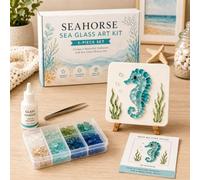 OLYGEE Sea Glass Art Kit, DIY Ocean Mosaic Craft Kit for Adults (#B)