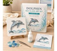 OLYGEE Sea Glass Art Kit, DIY Ocean Mosaic Craft Kit for Adults (#C)