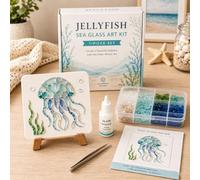 OLYGEE Sea Glass Art Kit, DIY Ocean Mosaic Craft Kit for Adults (#D)