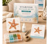 OLYGEE Sea Glass Art Kit, DIY Ocean Mosaic Craft Kit for Adults (#E)