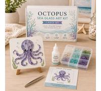 OLYGEE Sea Glass Art Kit, DIY Ocean Mosaic Craft Kit for Adults (#H)