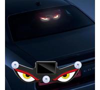 OLYGEE Solar Powered Devil Eyes LED Car Light Dynamic Demon Eye Windshield Ambient Lamp with Vibration & Light Sensor USB-C Rechargeable 5 Modes, Suction Mount for SUV Truck Van (#C)