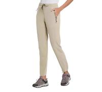 OLYGEE Stretch Active Pants for Women for Workout & Yoga-Lightweight High Waist Trousers with Pockets Breathable Comfort (Khaki,M)