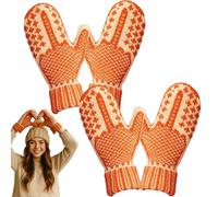 OLYGEE The Naughty List Mittens | Cozy Hidden Message Mittens with Secret Middle Finger Design (2pcs)