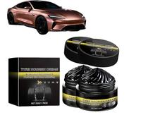 OLYGEE Tire Coating Paste Solid Wax, Rapid Acting Tire Polishing Paste for Cars & SUVs, Restores Deep Black Luster with Water-Resistant Finish Long-Lasting (2pcs)