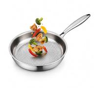 OLYGEE Titanium Frying Pan, Titanium Pro Pan Style Hammered Cookware, Scratch-Resistant Skillet for Gas, Electric and Induction Cooking (11.8 in)