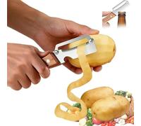 OLYGEE Vegetable Peeler with Wooden Handle Premium Stainless Steel Fruit Peeler Multi-functional Kitchen Tool with Built-in Bottle Opener for Potatoes Apples Carrots Cucumbers Zero Snag Easy Grip