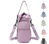 OLYGEE Water Bottle Shoulder Bag - The Ultimate Outdoor Companion, Water Bottle Carrier Bag with Strap and Phone Pocket for Camping Outdoor Sports (Purple)