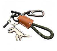 OLYGEE Weseecase Keychain, Dino Keychain Charm Paired With A Hand-Woven Bracelet, Mini Dinosaur Charm Paired (Green-a)