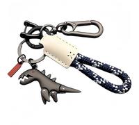 OLYGEE Weseecase Keychain, Dino Keychain Charm Paired With A Hand-Woven Bracelet, Mini Dinosaur Charm Paired (Blue-b)