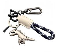 OLYGEE Weseecase Keychain, Dino Keychain Charm Paired With A Hand-Woven Bracelet, Mini Dinosaur Charm Paired (Blue-a)