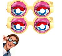 OLYGEE Winking Glasses - Blink & Wink Novelty Blinking Glasses, Crazy Eye Novelty for Parties & Selfies, Funny Glasses for Adults (Pinkish-yellow,2pcs)