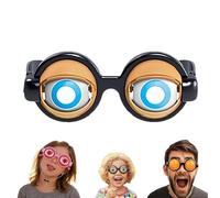OLYGEE Winking Glasses-Funny Winking Glasses Kinetic Crazy Eyes with Manual Blink Action Blinking Glass for Performances for Instant Laughter (1pcs,Brown)