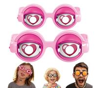 OLYGEE Winking Glasses-Funny Winking Glasses Kinetic Crazy Eyes with Manual Blink Action Blinking Glass for Performances for Instant Laughter (2pcs,Pink)