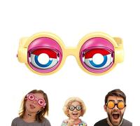 OLYGEE Winking Glasses-Funny Winking Glasses Kinetic Crazy Eyes with Manual Blink Action Blinking Glass for Performances for Instant Laughter (1pcs,Yellow)