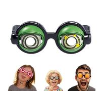 OLYGEE Winking Glasses-Funny Winking Glasses Kinetic Crazy Eyes with Manual Blink Action Blinking Glass for Performances for Instant Laughter (1pcs,Green)