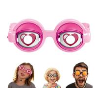 OLYGEE Winking Glasses-Funny Winking Glasses Kinetic Crazy Eyes with Manual Blink Action Blinking Glass for Performances for Instant Laughter (1pcs,Pink)