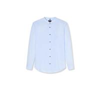 OLYMP Camisa casual para hombre de manga larga 210114, a rayas, informal, cuello alto, Azul 11., XL