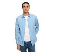 OLYMP Camisa casual para hombre de manga larga 409084, monocolor, informal, 22, cuello Kent, Azul 11., 3XL Grande