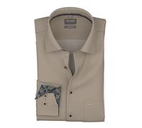 OLYMP Camisa de manga larga para hombre 100184, monocolor, ajuste cómodo 20, New Kent, Turrón 27, 43