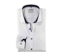 OLYMP Camisa de manga larga para hombre, Niveles Five, Uni, Body Fit, Royal Kent, Blanco 00., 38