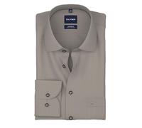 OLYMP Camisa de negocios de manga larga para hombre, ajuste cómodo, cuello Kent, fácil de planchar, para negocios y traje, Marrón 28, 50 Grande