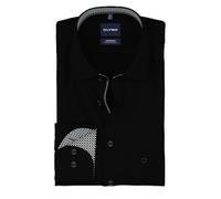 OLYMP Camisa de negocios de manga larga para hombre, ajuste cómodo, cuello Kent, fácil de planchar, para negocios y traje, Negro 68., 48