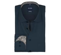 OLYMP Camisa de negocios de manga larga para hombre, ajuste cómodo, cuello Kent, fácil de planchar, para negocios y traje, azul marino 18., 48