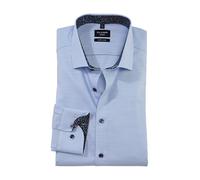 OLYMP Camisa de negocios de manga larga para hombre, color liso, muy delgada, moderna, Azul 11., 38